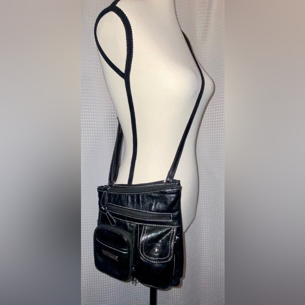 Multisac black Y2K asymmetrical crossbody/shoulder ‎ bag